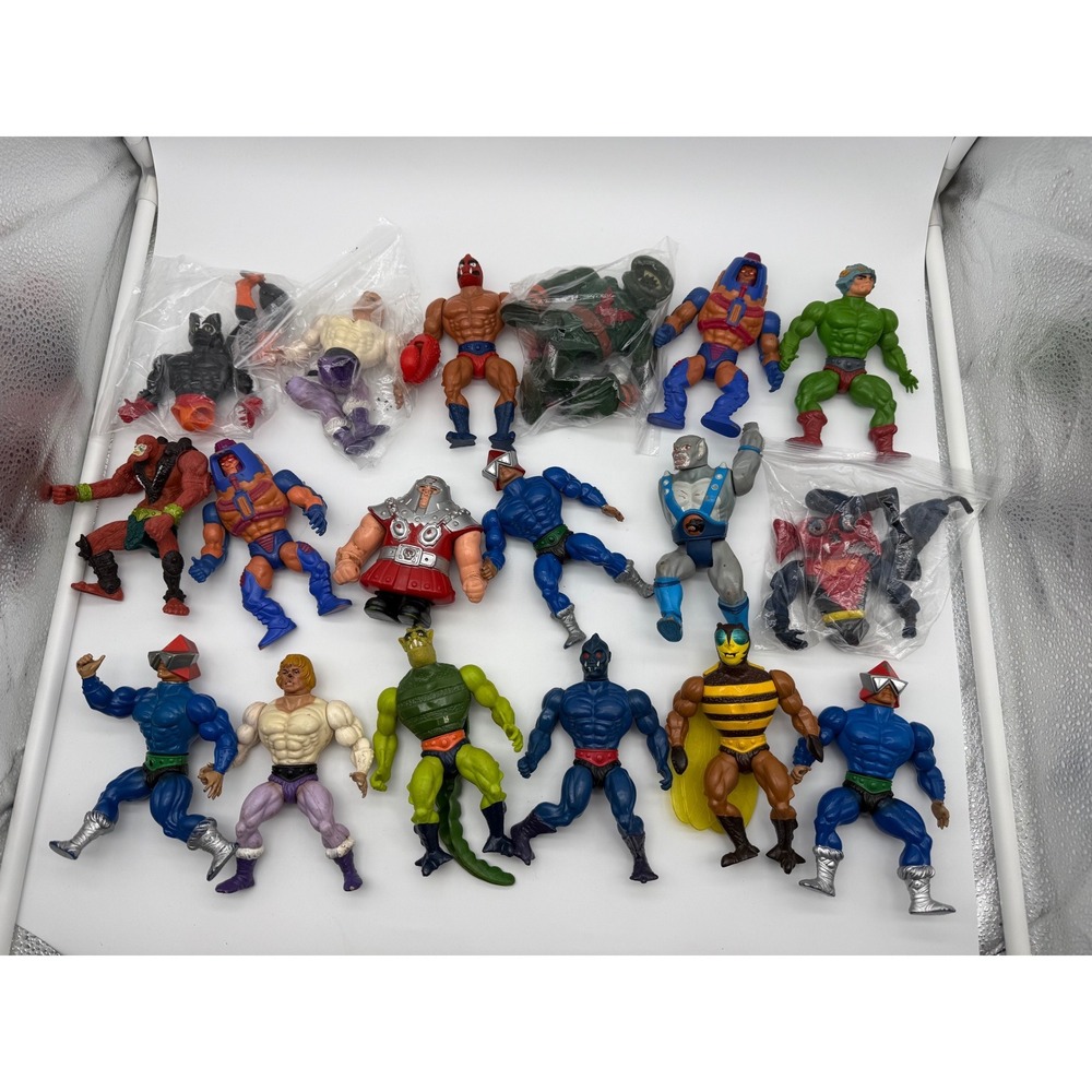 Vintage MOTU He-Man Action Figure Lot of 18 - 1980s Mattel Mixed Figures